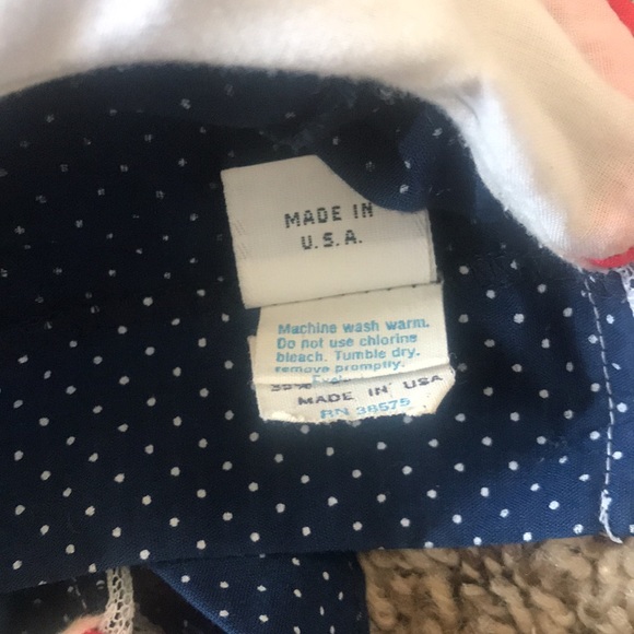 Vintage 80s 90s Girl Toddler Blue Polka Dot Ruffled Dress White Lace Collar &Bow - Picture 10 of 12